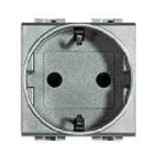 LIVING-LIGHT SCHUKO 2P+T 16A.2M.ALUMI.NT4141