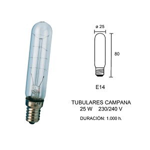 LAMP.TUBULAR 26X80 25W E-14 2600038 **