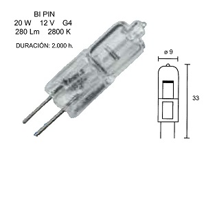 LAMP.HALG.2PIN 20W.12V. G 4 2513074
