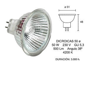LAMP.DICROICA TAP.50W.220V.2PIN 2600107