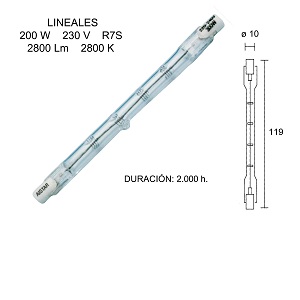 HALOG.LINEAL 200W.118MM.PLUS 2600136