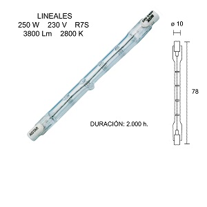 HALOG.LINEAL 250W.78MM.PLUS 2600133 *