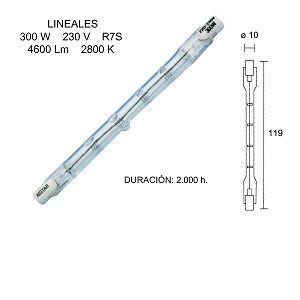 HALOG.LINEAL 300W.118MM.PLUS 2600138