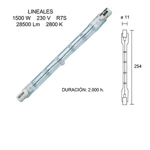 HALOG.LINEAL 1500W.254MM.PLUS 2600141