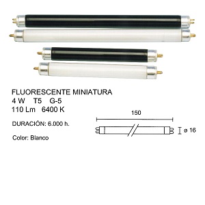 TUBO FLUOR.MINIATURA 4W (2600063) RF:10001 **