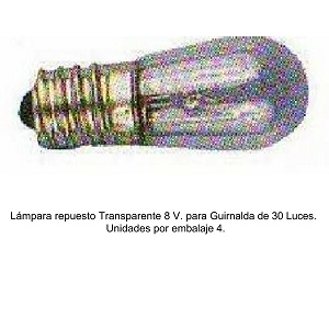 LAMPARA REPUESTO 8V.3W TRANSP.