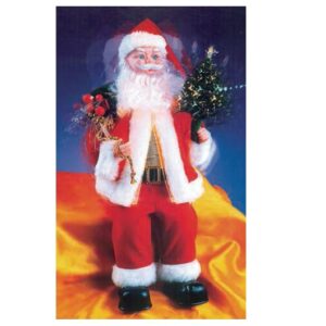 SANTA CLAUS SENTADO ANIMACION Y FIBRA 40CM