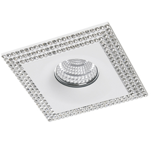 ARO FIJO REDONDO BLANCO GU10 IP20 C/PEDRERIA